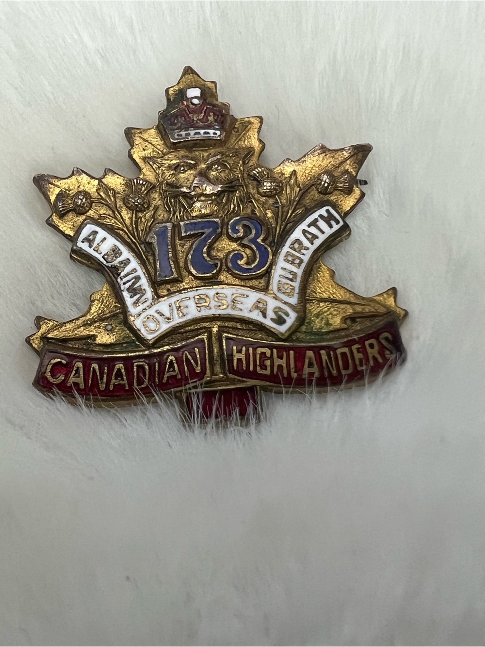 WW1 Canadian Highlanders 173rd Battalion Sweetheart Pin Ellis Bros